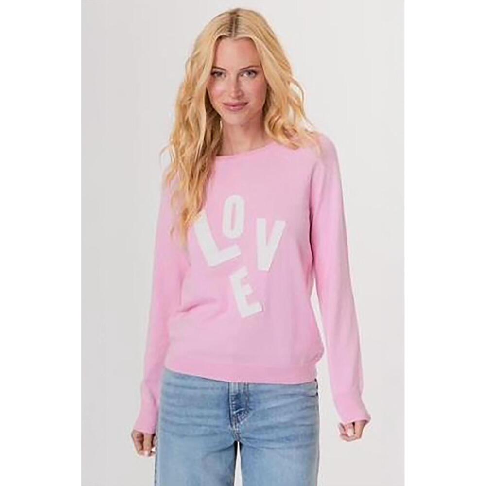 NEW J. SOCIETY love sweater in pink/white